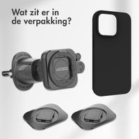 Accezz EasyLock telefoonhouder auto - inclusief hoesje Apple iPhone 15 Pro - Ventilatierooster - 360 graden draaibaar - Zwart