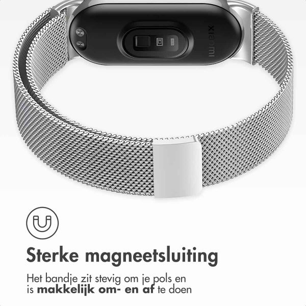 imoshion Milanees magnetisch bandje Xiaomi Smart Band 8 / 9 - Zilver