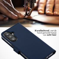 Selencia Echt Leren Bookcase Samsung Galaxy A27 (5G) - Donkerblauw