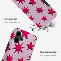 Selencia Vivid Tough Backcover met MagSafe iPhone 16 - Stars Rubine Red Light Pink