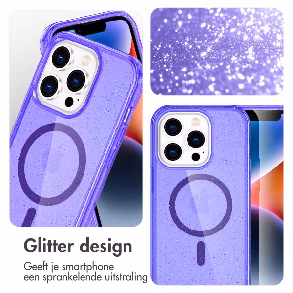 imoshion Sparkle Backcover met MagSafe Apple iPhone 13 Pro - Glitter Paars