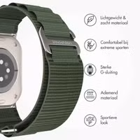 imoshion Nylon Alpine bandje Apple Watch Series 1 t/m 11 / SE / Ultra (44/45/46/49 mm) - Groen