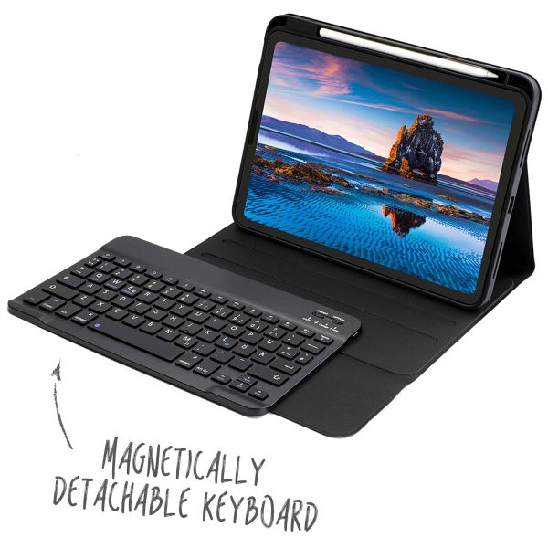 Accezz QWERTY Bluetooth Keyboard Bookcase iPad 11 (2025) 11 inch / iPad 10 (2022) 10.9 inch - Zwart