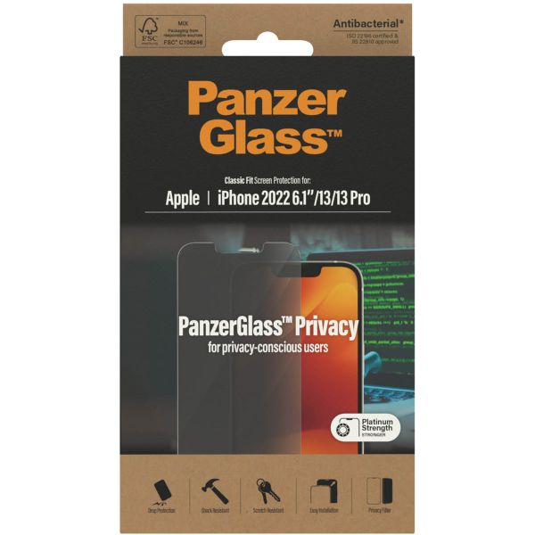 PanzerGlass Privacy Anti-Bacterial Screenprotector iPhone 14