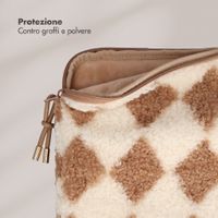 Selencia Teddy Laptop hoes 13-14 inch - Laptopsleeve - Checks