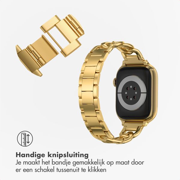 Selencia Chain bandje Apple Watch Series 1 - 9 / SE (38/40/41 mm) | Series 10 / 11 (42 mm) - Goud