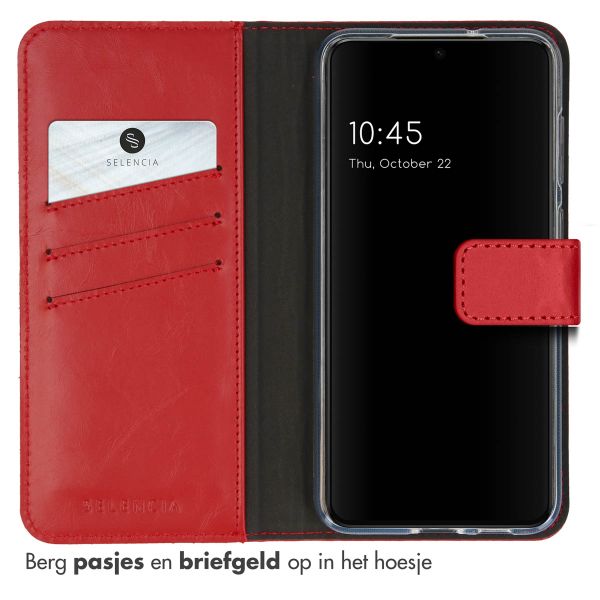 Selencia Echt Lederen Bookcase Samsung Galaxy S23 - Rood