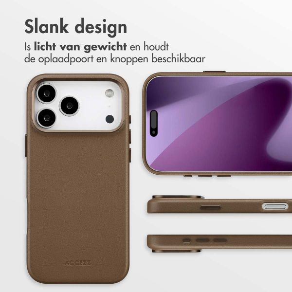 Accezz MagSafe Leather Backcover Apple iPhone 17 Pro Max - Coffee Brown