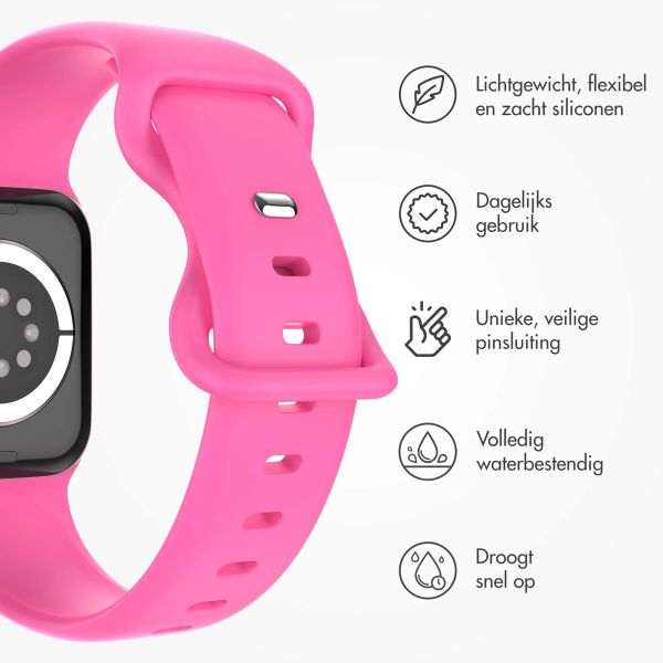 imoshion Siliconen⁺ bandje Apple Watch Series 1 t/m 9 / SE (38/40/41 mm) | Series 10 / 11 (42 mm) - Maat S/M - Barbie Pink