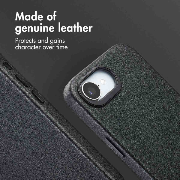 Accezz Leather Back Cover with MagSafe Apple iPhone 17e / 16e - Onyx Black