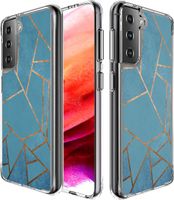 imoshion Design hoesje Samsung Galaxy S21 FE - Grafisch Koper / Blauw