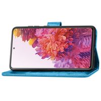 Klavertje Bloemen Bookcase Samsung Galaxy S20 FE - Turquoise