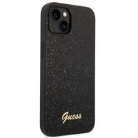 Guess Glitter Flakes Backcover Apple iPhone 14 - Zwart