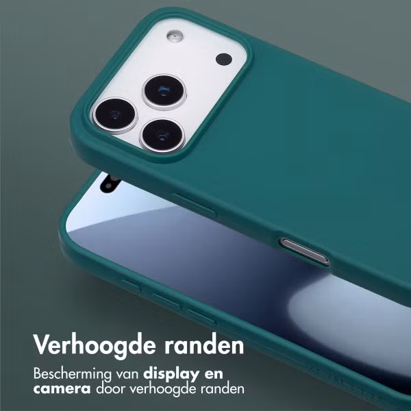 Selencia Siliconen hoesje met afneembaar koord Apple iPhone 17 Pro - Donkergroen