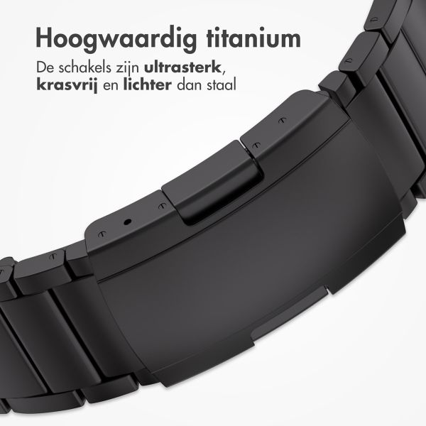 Accezz Mat Titanium bandje Apple Watch Series 1 t/m 10 / SE / Ultra (2) (44/45/46/49 mm) - Zwart