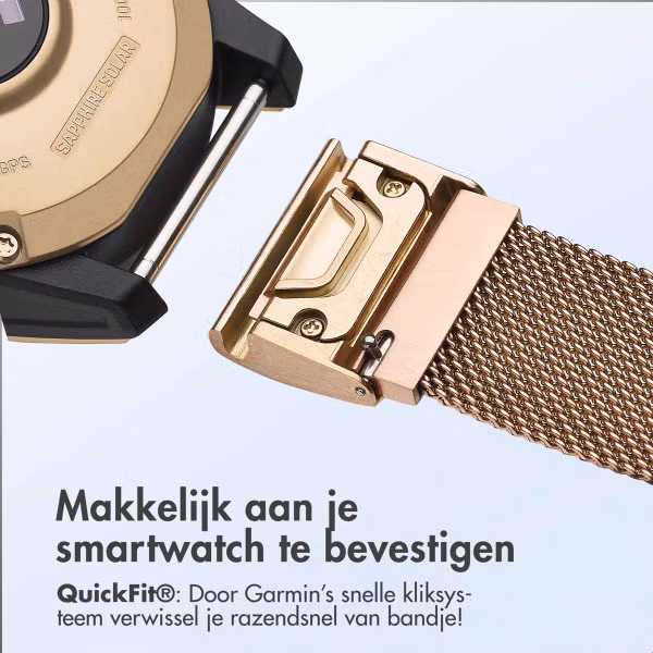 imoshion QuickFit® Milanees bandje Garmin Watch | 22 mm aansluiting - Rosé Goud