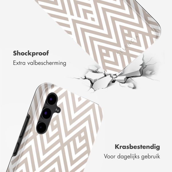 Selencia Vivid Tough Backcover Samsung Galaxy A34 - Beige Zigzag