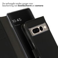 Selencia Echt Lederen Bookcase Google Pixel 7 Pro - Zwart