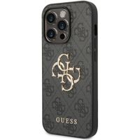 Guess 4G Metal Logo Backcover iPhone 14 Pro Max - Grijs