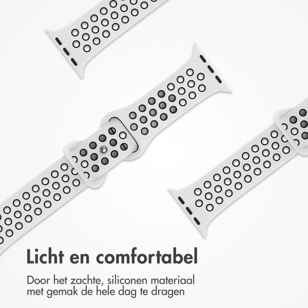 imoshion Sport⁺ bandje Apple Watch Series 1 t/m 11 / SE / Ultra (44/45/46/49 mm) - Maat S/M - Pure Platinum & Black