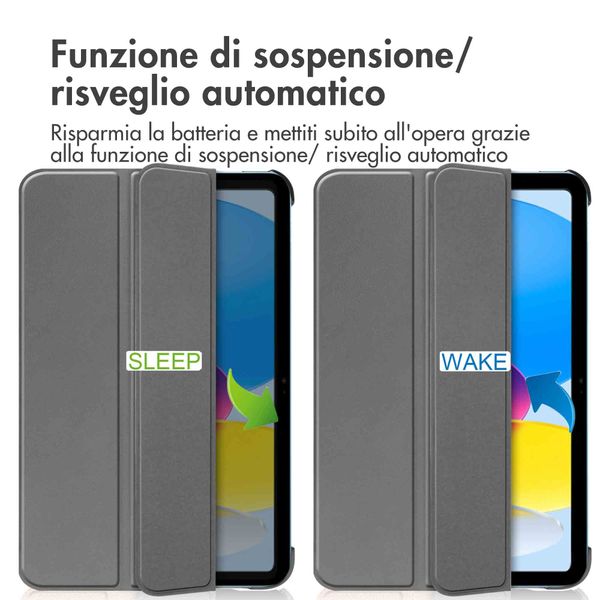 imoshion Trifold Bookcase Apple iPad 11 (2025) 11 inch A16 / iPad 10 (2022) 10.9 inch - Grijs