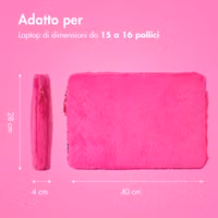 imoshion Fluffy Laptop hoes 15-16 inch - Laptopsleeve - Hot Pink