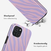 Selencia Vivid Tough Backcover met MagSafe iPhone 15 - Zebra Light Pink Lilac