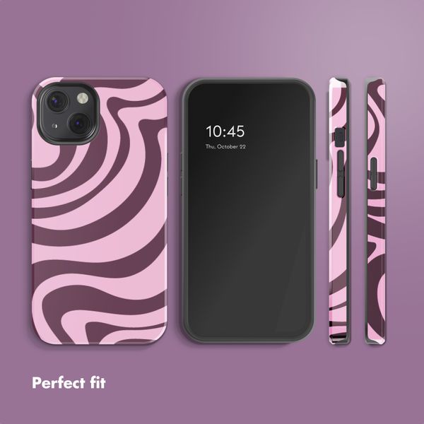 Selencia Vivid Back Cover Apple iPhone 13 - Wavy Swirl Pink Plum