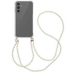 imoshion Backcover met koord + armband - Parels Samsung Galaxy A25 (5G) - Transparant