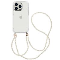 imoshion Backcover met koord + armband - Parels iPhone 14 Pro - Transparent