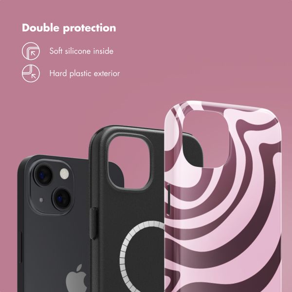 Selencia Vivid Back Cover with MagSafe Apple iPhone 13 - Wavy Swirl Pink Plum