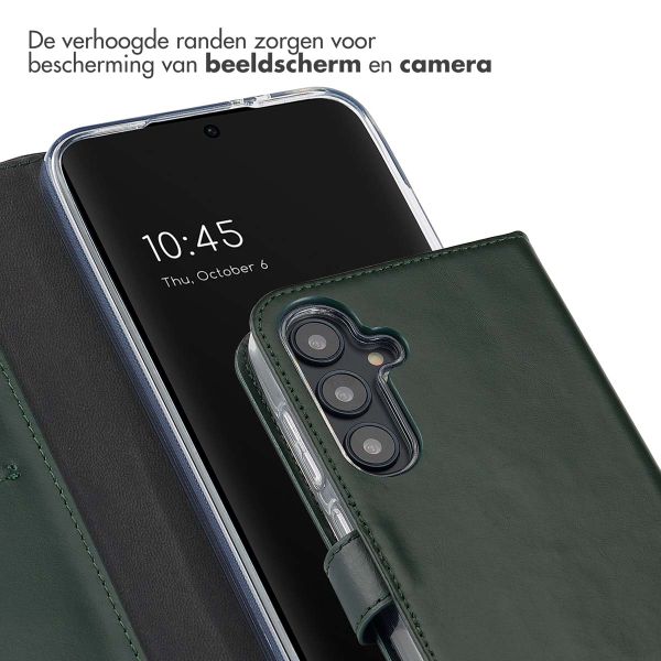 Selencia Echt Leren Bookcase Samsung Galaxy S24 FE - Groen