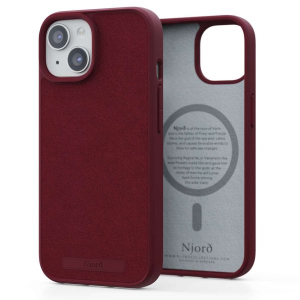 Njorð Collections Suède Comfort+ Case MagSafe iPhone 15 - Red