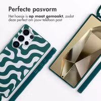 imoshion Siliconen design hoesje met koord Samsung Galaxy S25 Ultra - Petrol Green Groovy