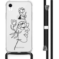 imoshion Design hoesje met koord iPhone Xr - Abstract Gezicht Bloem - Transparant