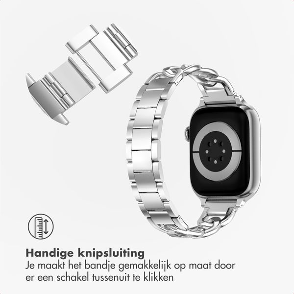 Selencia Chain bandje Apple Watch Series 1 - 9 / SE (38/40/41 mm) | Series 10 / 11 (42 mm) - Zilver