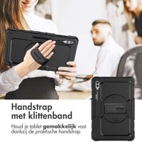 Accezz Rugged Backcover met schouderstrap Samsung Galaxy Tab S10 Ultra / Tab S9 Ultra - Zwart