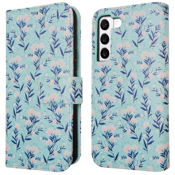 imoshion Design Bookcase Samsung Galaxy S22 - Blue Flowers