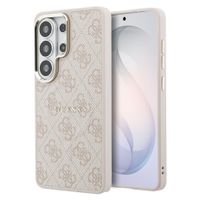 Guess 4G Leather Backcover met MagSafe Samsung Galaxy S26 Ultra - Gold Edge - Pink