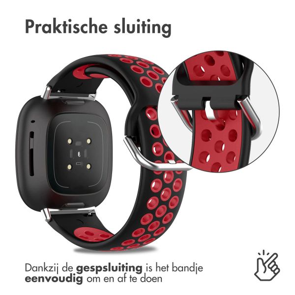 imoshion Siliconen sport bandje Fitbit Versa 4 / 3 / Sense (2) - Zwart/Rood