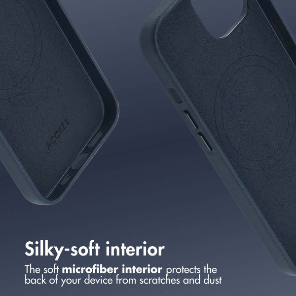 Accezz Leather Back Cover with MagSafe Apple iPhone 14 - Nightfall Blue
