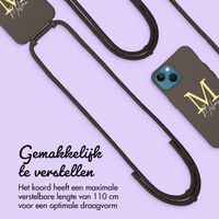 Gepersonaliseerd Color Backcover MagSafe met afneembaar koord en letter  iPhone 13 - Black Coffee