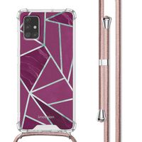 imoshion Design hoesje met koord Samsung Galaxy A51 - Bordeaux Graphic