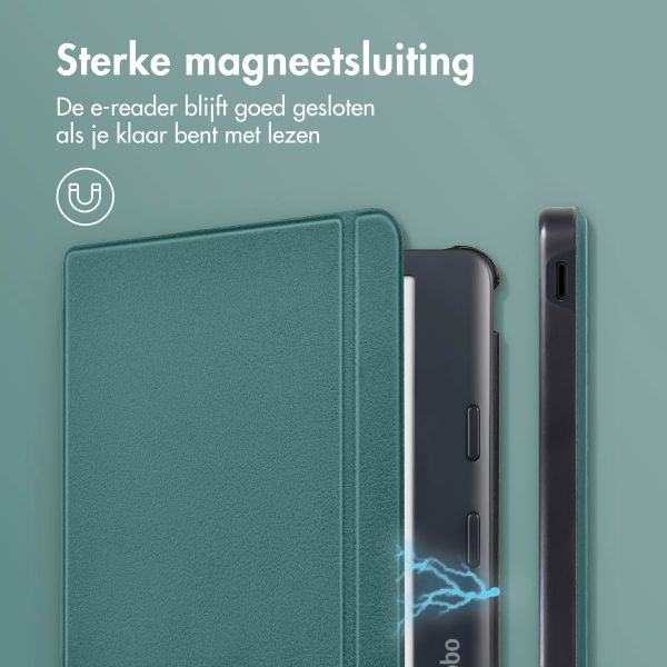 imoshion Slim Hard Case Bookcase Kobo Libra Colour - Donkergroen