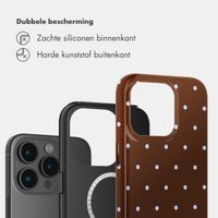 Selencia Vivid Backcover met MagSafe Apple iPhone 15 Pro - Happy Dots Chocolate