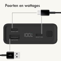 imoshion Ultra Series Aluminium Powerbank 20.000 mAh - Quick Charge en Power Delivery - Zwart