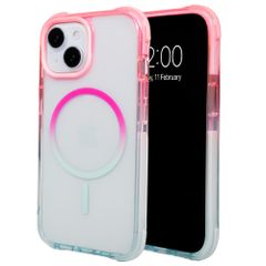 Selencia Gradient Backcover met MagSafe Apple iPhone 15 - Roze / Blauw