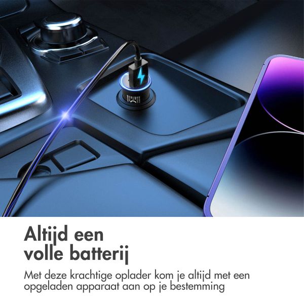 Autopakket | Mini Autolader USB-C / USB-A + CarPlay Dongle + Telefoonhouder Auto - Ventilatierooster - Zwart