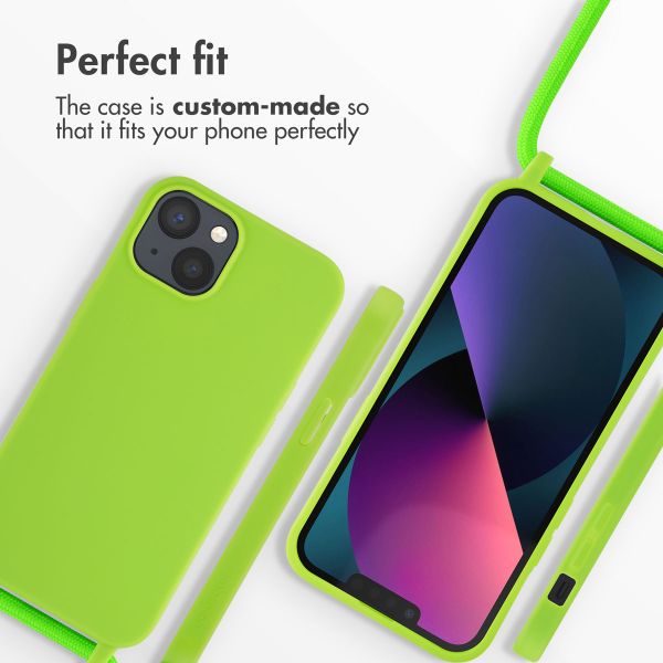 imoshion Silicone Case with Strap Apple iPhone 13 - Fluor Groen