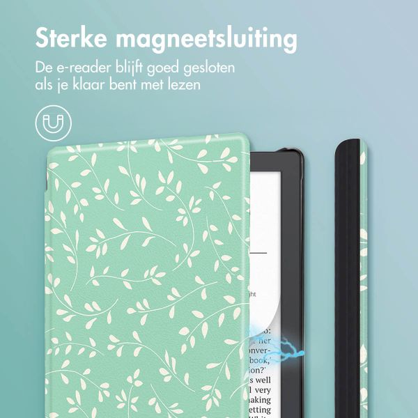 imoshion Design Slim Hard Case Bookcase Pocketbook Verse Lite - Smoke Green Flowers